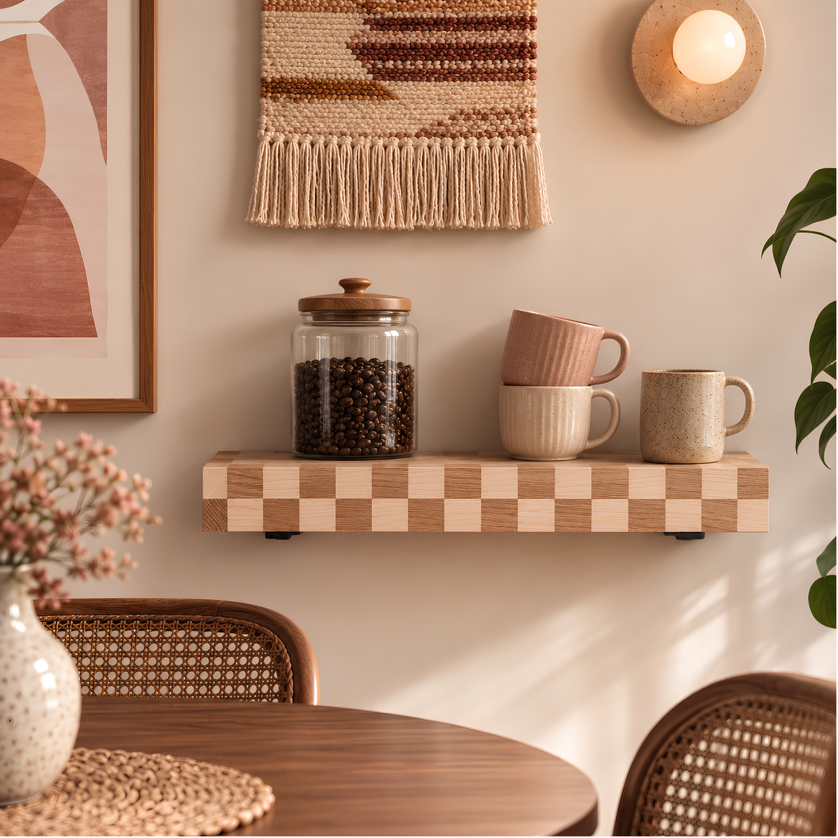 Checkerboard Floating Shelf